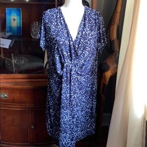 Blue and white short sleeved dress